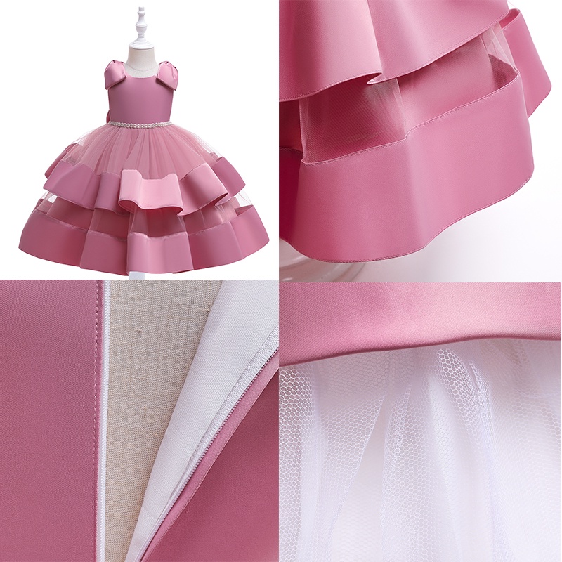 3-10 tahun anak perempuan tutu tutu gaun Big Bow Bow Wedding New Year Dress Gaun Ball Gown