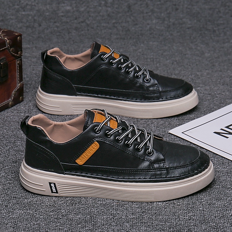 Mainland Sepatu Sneakers Pria Bahan PU Sepatu Fashion Casual Outdoor MC419