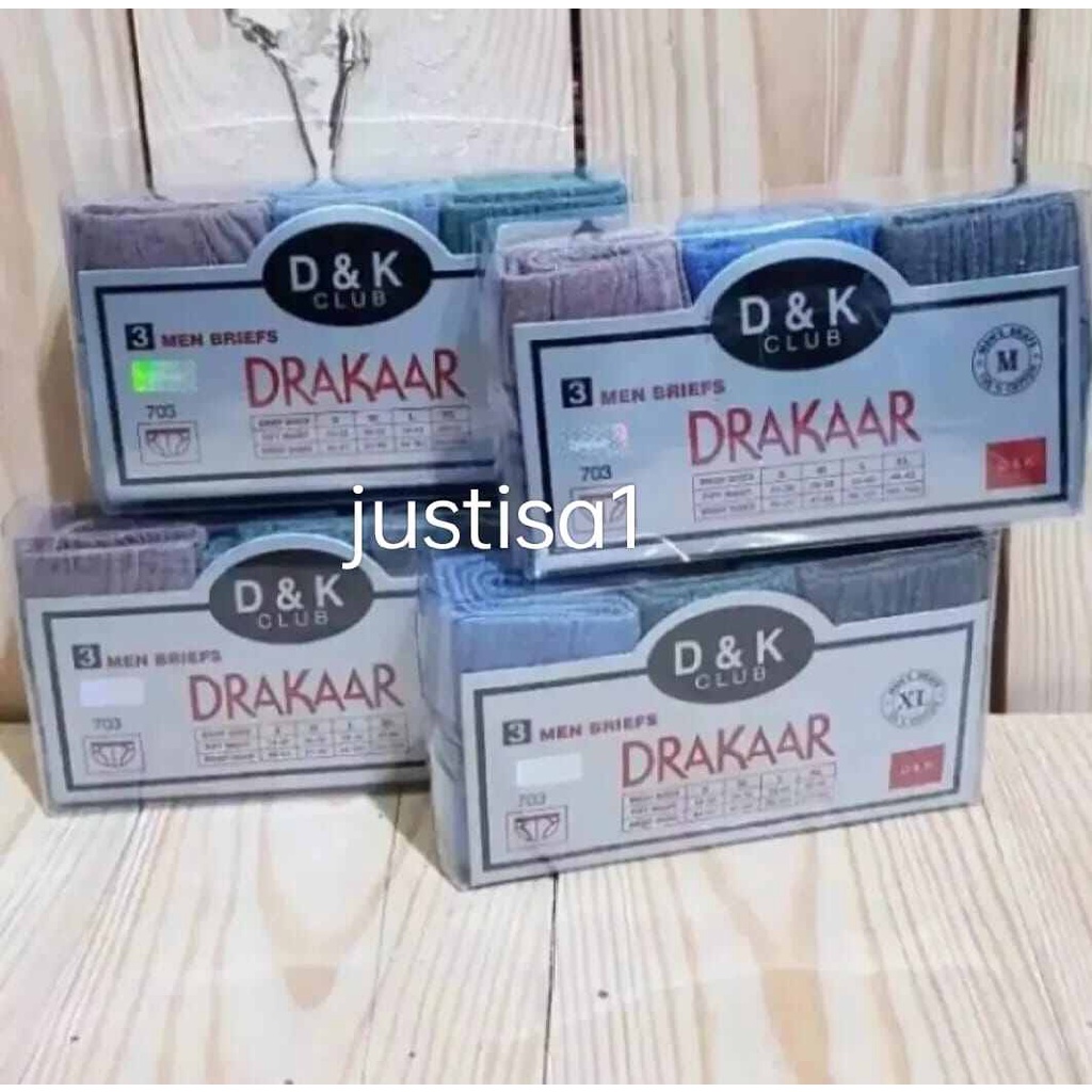 DR..Grosir 3 PCS CELANA DALAM PRIA DEWASA DRAKAAR MIKA 1 Box Isi 3Pcs KWALITAS OKE/TERMURAH