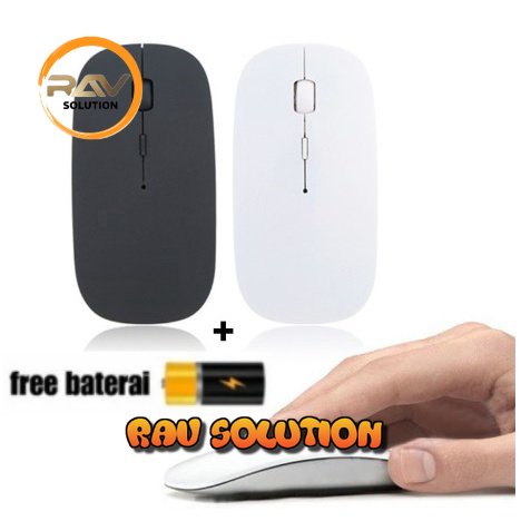 mouse wireless gaming 2.4G murah slim  free bateari  - RAV SOLUTION