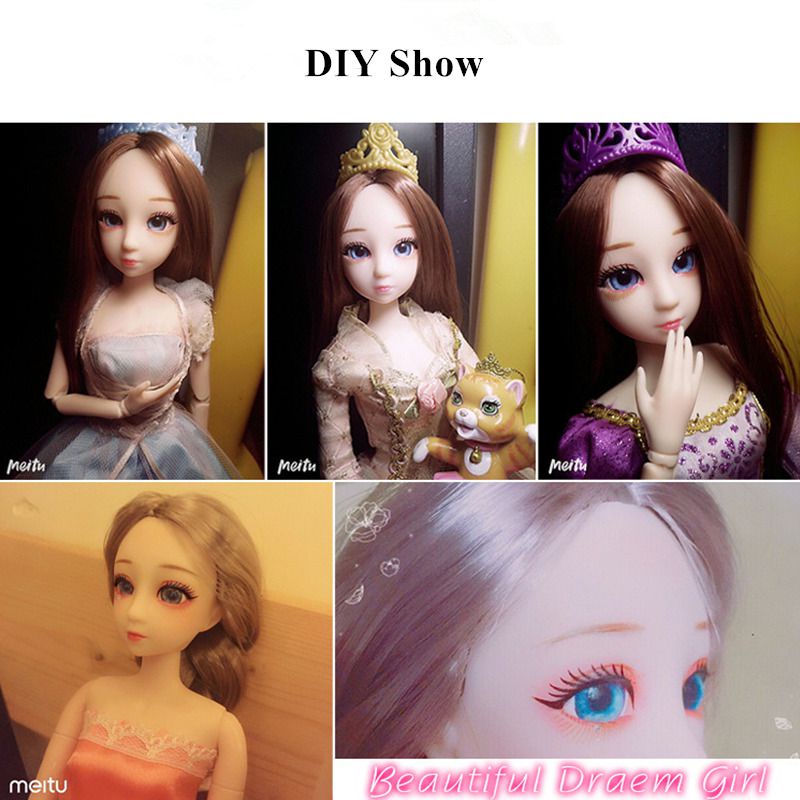 Bjd 3d1per6mata20sambungan Boneka Putri Mainan Tubuh Perempuan DIY Up Cewek Make Toy