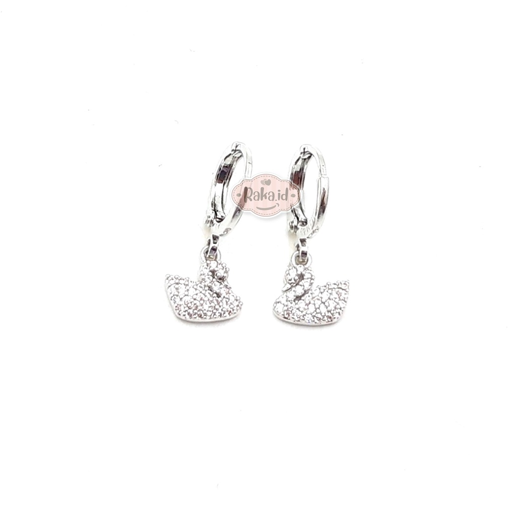Anting Wanita Anti Karat Anting Korea Anting Clip Motif Angsa 1204
