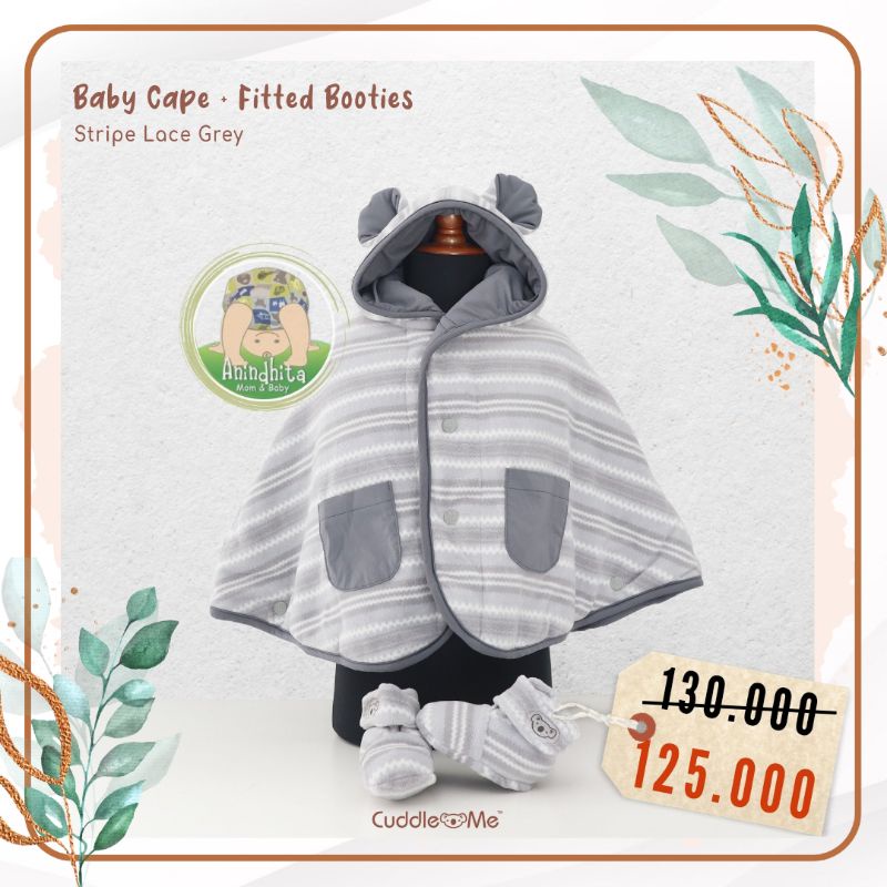 1 SET CUDDLEME Babycape &amp; Fitted Booties Motif Sama Jaket dan Sepatu Bayi Baby Gift Set Kado Kelahiran Bayi