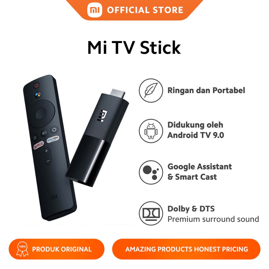 Xiaomi Mi TV Stick MiStick Android 9.0 Garansi Resmi Indonesia Android TV