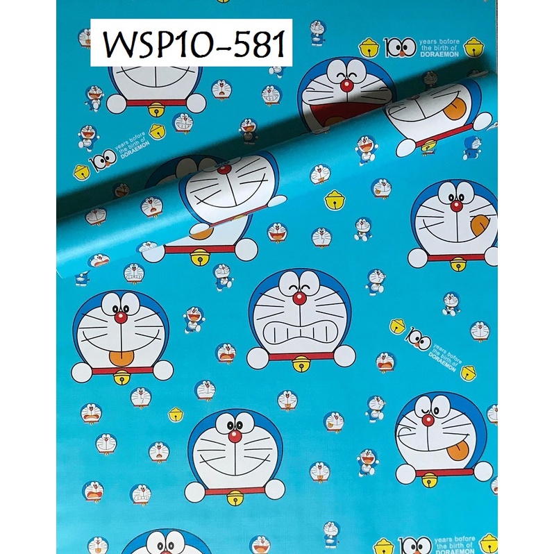 Wallpaper Sticker Wallsticker Hiasan Dinding 45cm x 10m Motif Kartun Doraemon Stitch Awan Outerspace
