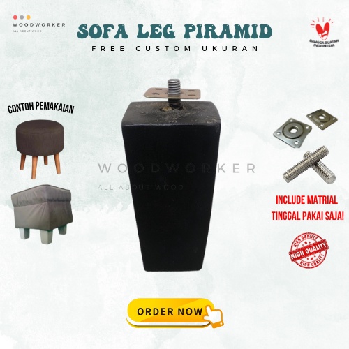 Kaki Sofa Model Kotak Piramid 10cm - 20cm Kursi Kayu Mahoni Springbed Siap Pakai
