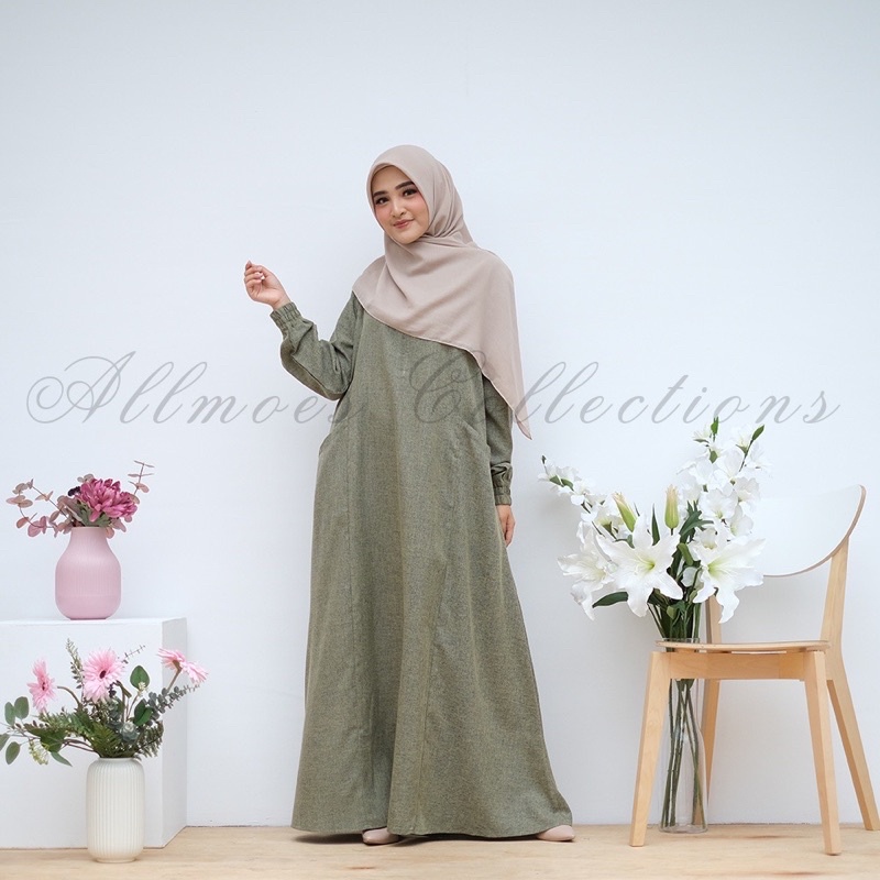 Zahra dress gamis simpel Muslim katun madinah fodu