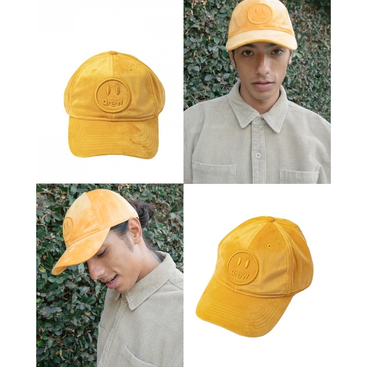 DREW HOUSE Velour Hat Velvet Baseball Cap Justin Bieber Smile