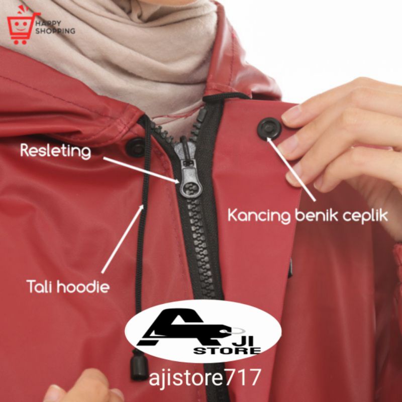 Jas Hujan AKULA Mantel Pria Wanita Setelan Baju dan Celana Dewasa Tebal Lentur Tahan Lama, Best Quality Raincoat Akula