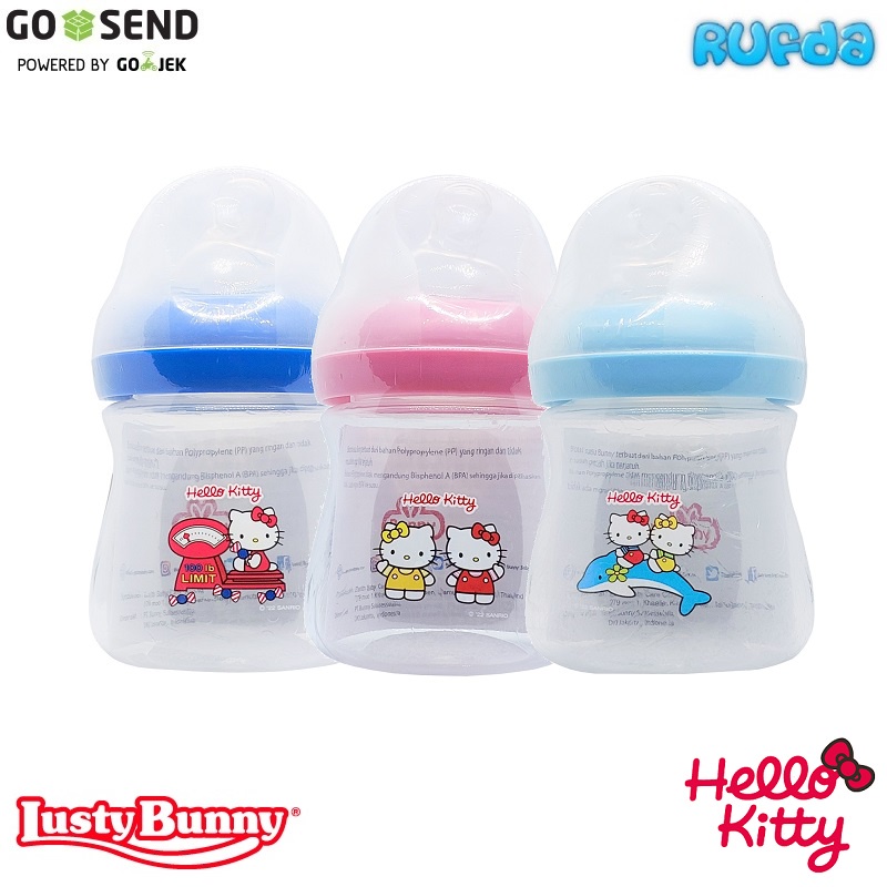 Hello Kitty 150ml Lusty Bunny Wide Neck Baby Bottle Botol Susu 5oz