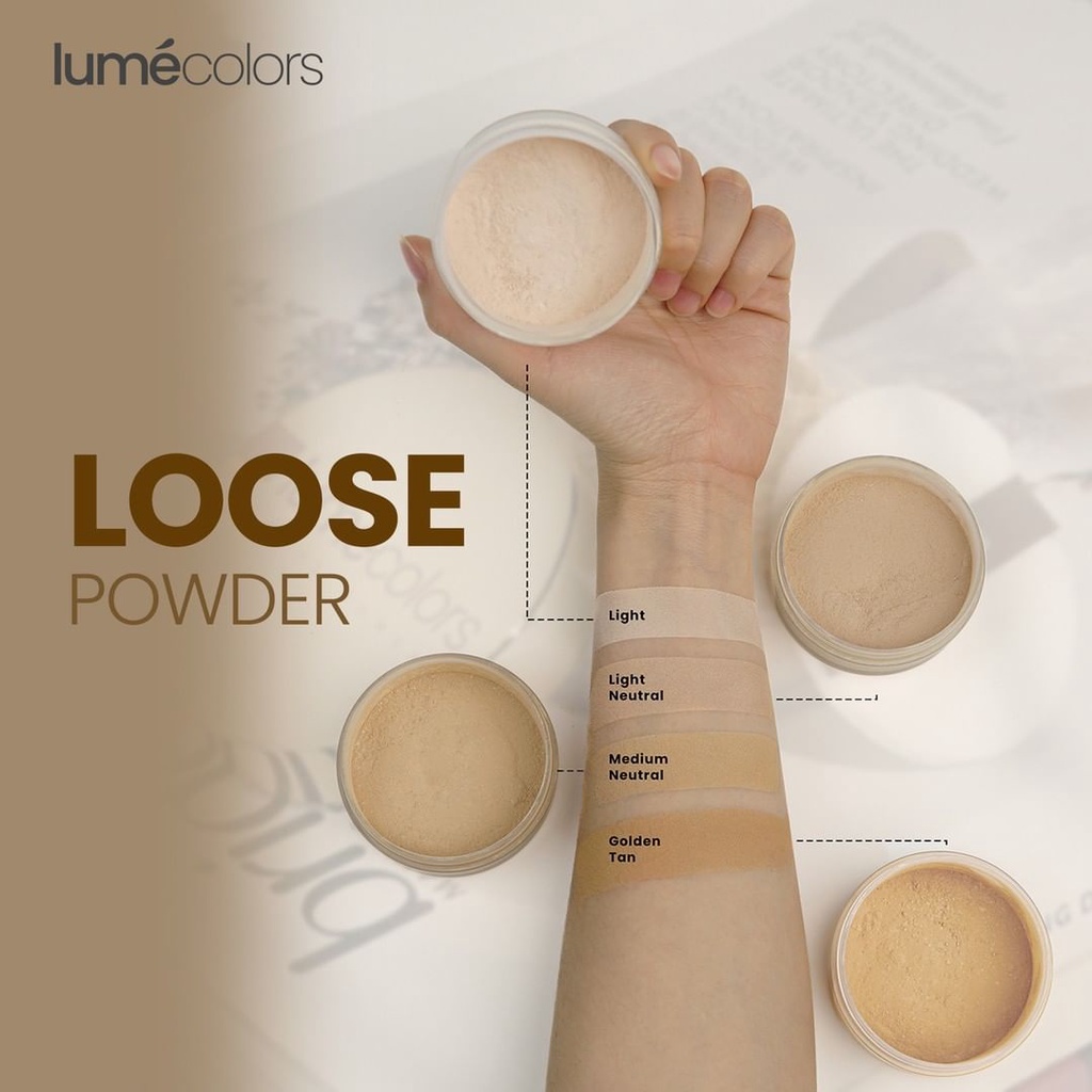 Lumecolors Bali ~ Loose Powder Pore Blurring Effect With Oil Control Bedak Tabur Lumecolor Bedak Tabur Lume Shade Light Neutral