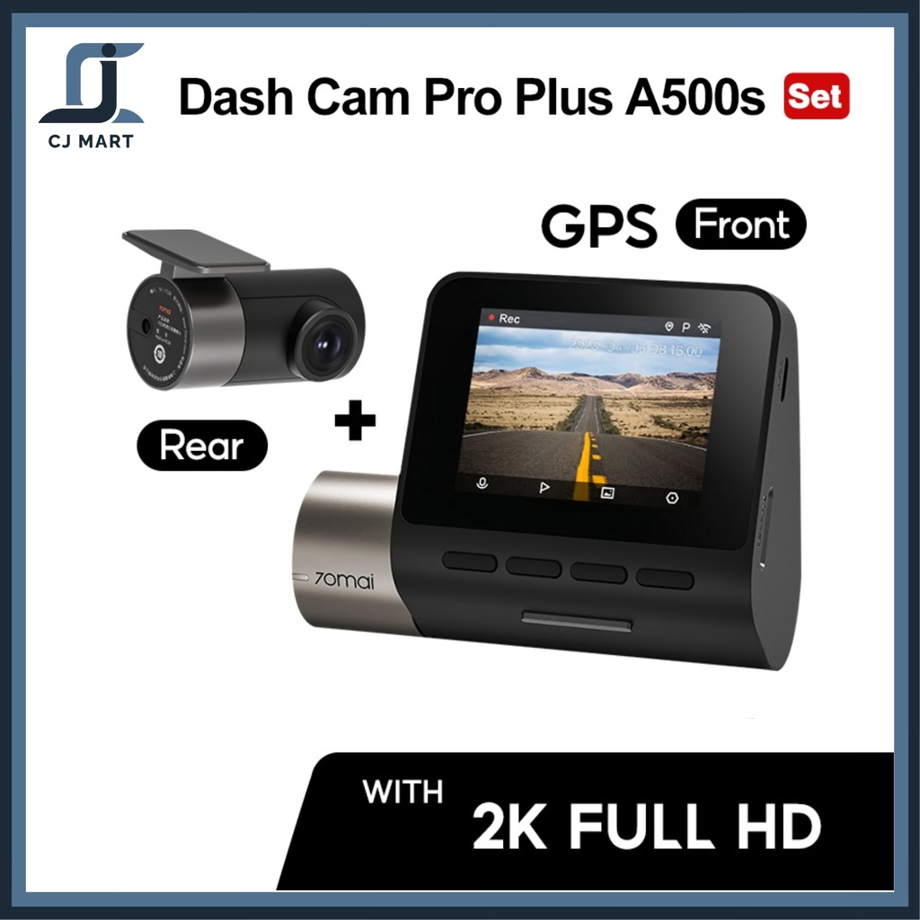 70mai Dash Cam Pro Plus A500s 1944P GPS ADAS Set(Front +Rear Camera)