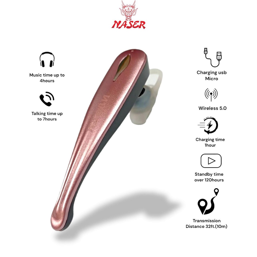 HANSDFREE BT NASER B-63/Handsfree Bluetooth/Wireless Headset B-63/PRODUK ORIGINAL