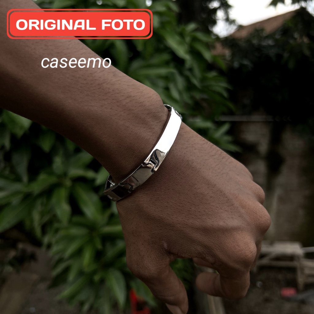 Gelang Stainless Pria Silver Gelang Cowok Gelang laki