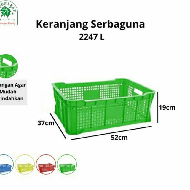 

Container Box 2247 Green Leaf P52xL37xT19 cm Keranjang Industri Roti