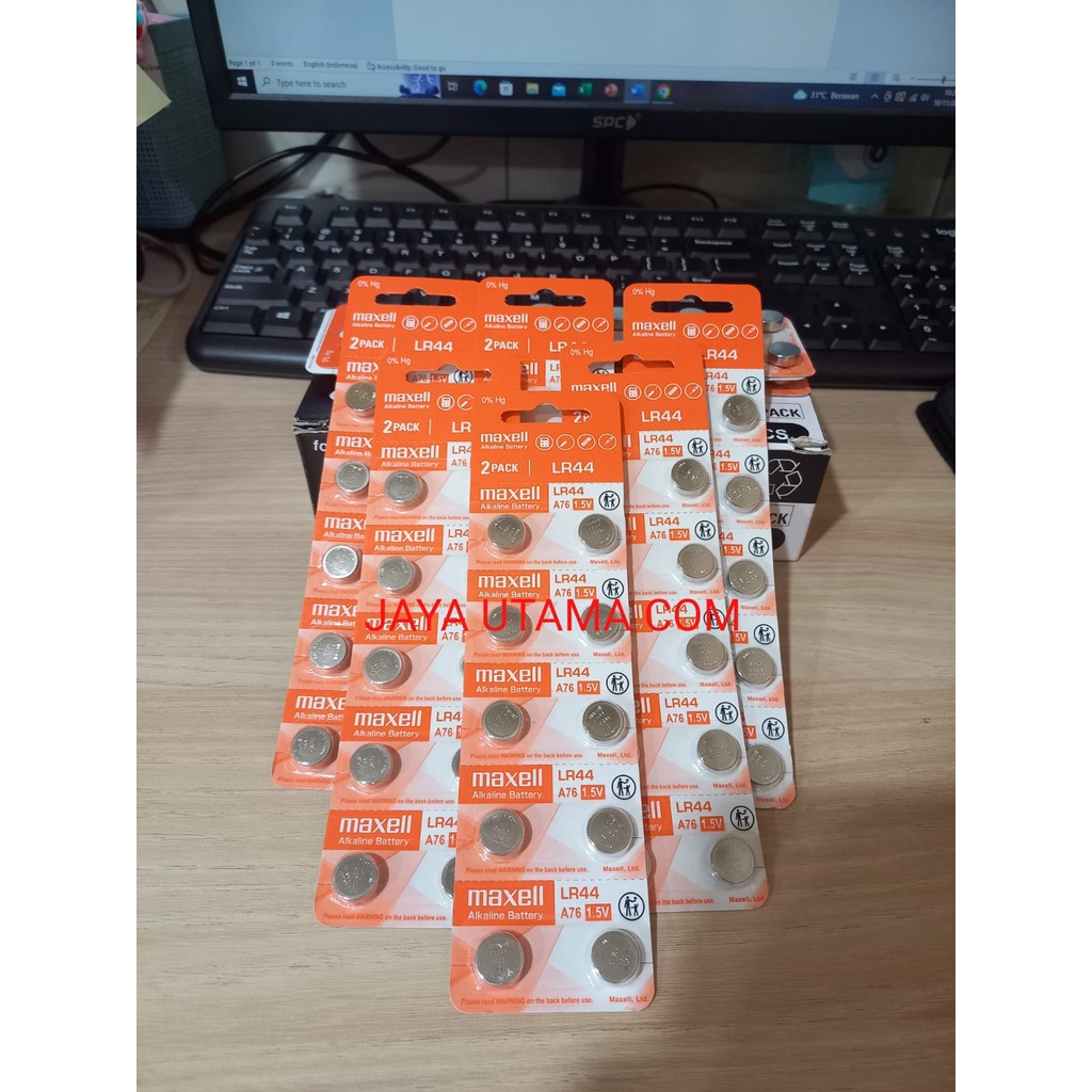 Baterai Maxell / Vinnic LR 44 Baterai Kancing Original