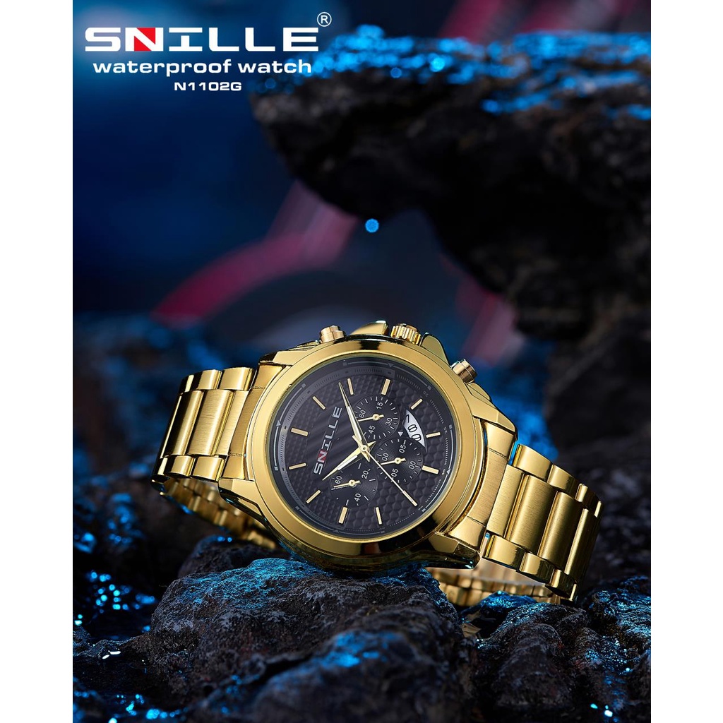 Snille Jam Tangan Rantai Pria Wanita Unisex Original Asli Anti Air Waterproof 1102G