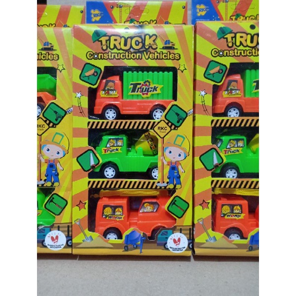 Mainan Anak SNI Mobil Truk Kontruksi 1box isi 3set