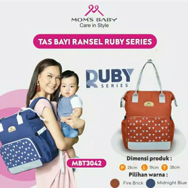 NEW !! MOMS BABY TAS RANSEL RUBY SERIES - TAS PERLENGKAPAN BAYI RANSEL MBT 3042