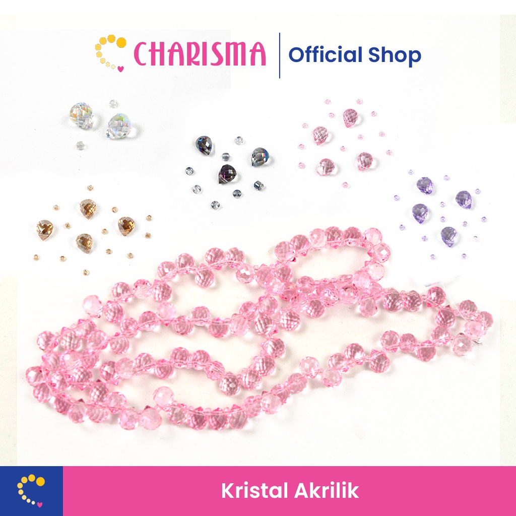 Charisma Crystal Acrylic Teardrop - Kristal Akrilik Batu Perhiasan DIY / Harga Per 1 String