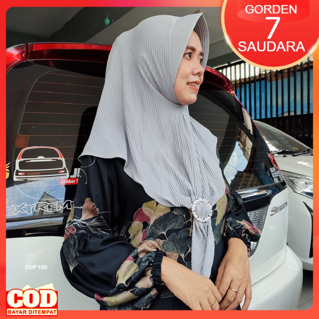 Jilbab Bergo Hoodie Ped Antem Jersey Premium Hijab Bergo Instan Plisket Pet Khimar Instant Free Gesp