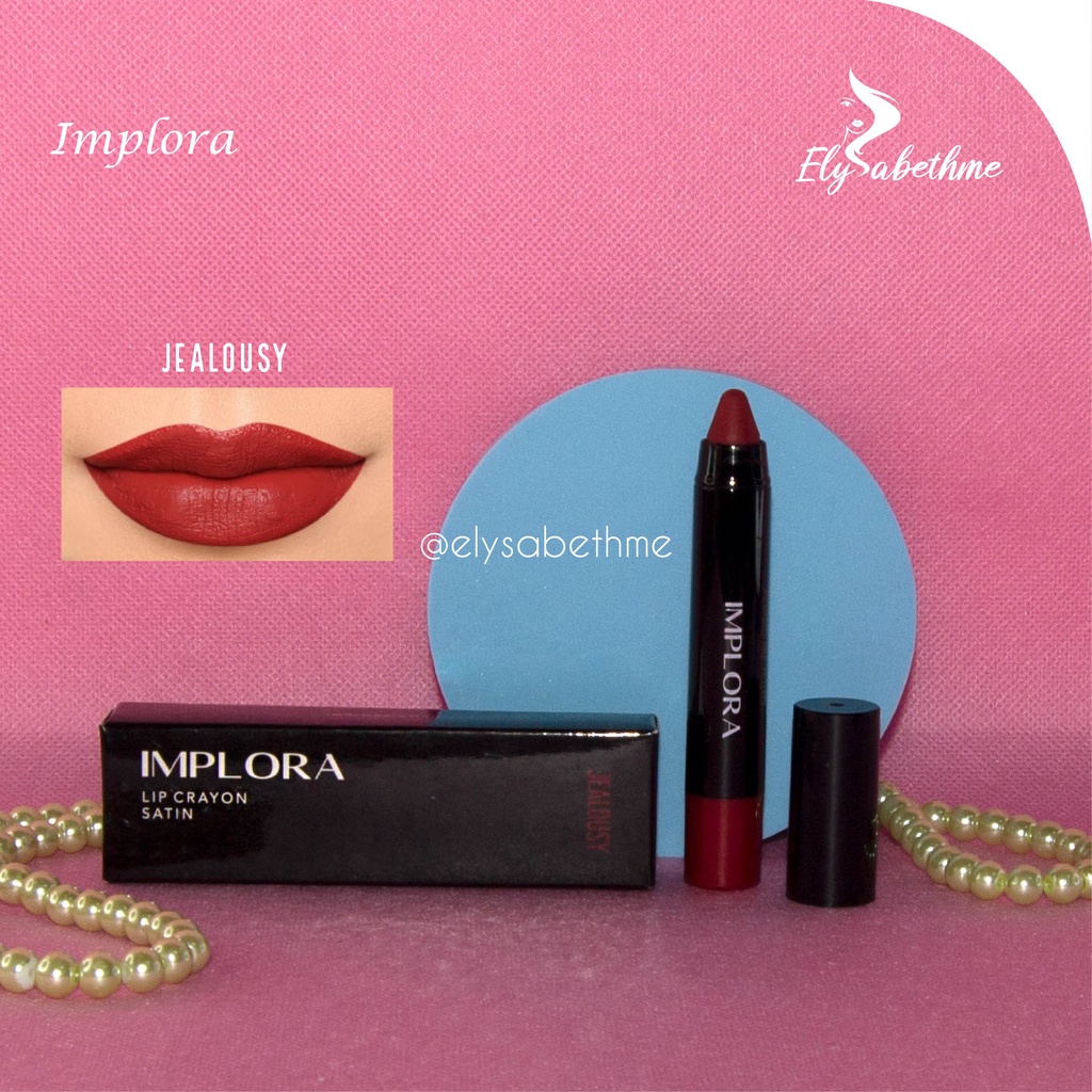 ✿ELYSABETHME✿ IMPLORA LIP crayon satin lipstick batang pelembab bibir lips bisa untuk ombre korea