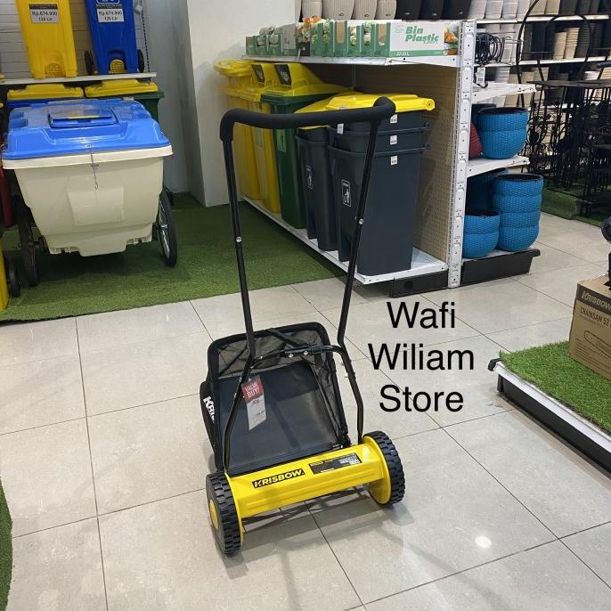 Krisbow Mesin Potong Rumput Dorong Manual 15 inch barang laris