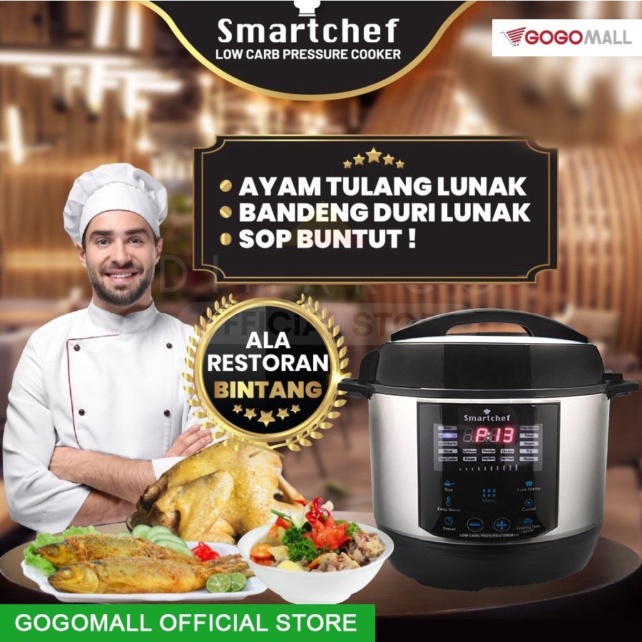 SmartChef Low Karbo Multicooker Menurunkan Kadar Glukosa Pada Nasi s/d 54,4% Stainless Steel 304 Food Grade Presto Cooker Slow Cooker Original Garansi Resmi