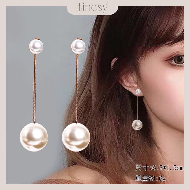 TINESY - Anting Mutiara Gantung / Anting Jarum Mutiara Pearl Elegan Anting Untuk Pesta Anting Fashio