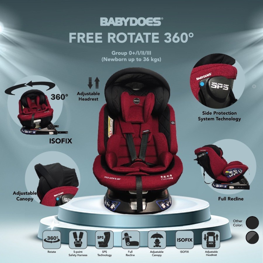 Carseat Babydoes FULL Rotate 360 Isofix CH-JM 8735 SN / Carseat Free Rotate360 8749A / Transporter 360°