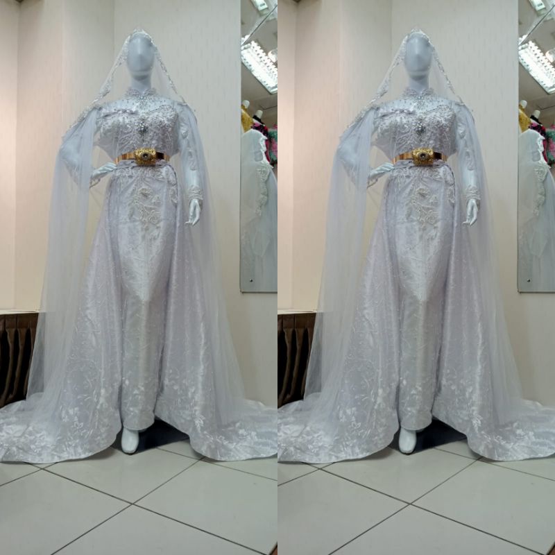 kebaya pengantin Sean dress atas bawah span belah ekor pisah)