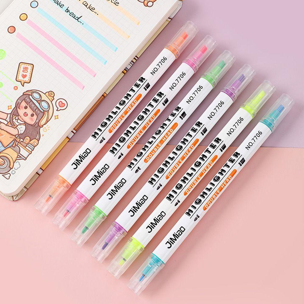 Top 6warna/set Stabilo Alat Lukisan/Tulisan Tangan Akun DIY Kreatif Alat Tulis Color Marker Pen