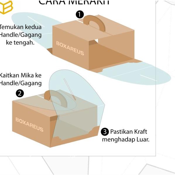 

Box Mika Kotak Kue Cake Packaging Transparan Dus Handle | 42012 White