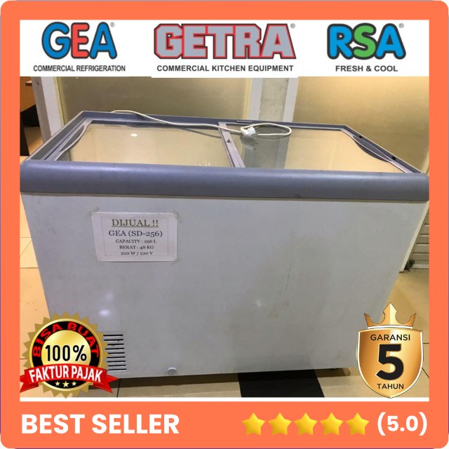 JUAL FREEZER GEA SD-256 KULKAS FREEZER KACA GESER ES KRIM - SLIDING FLAT GLASS ICE CREAM GEA TOKO