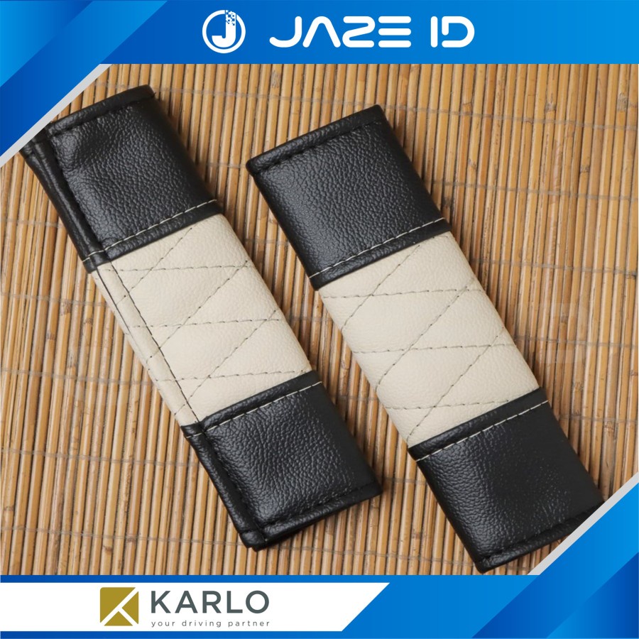 Karlo Cover Seatbelt Premium Mobil Seat Belt Basic Beige Cream Krem