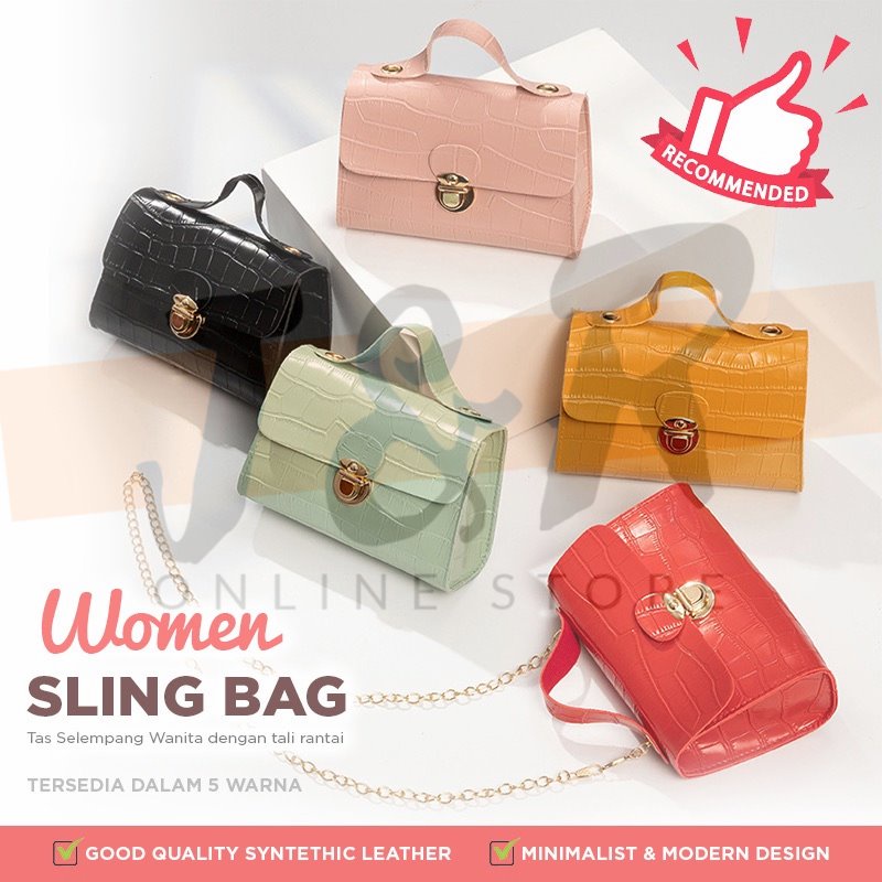 TAS SELEMPANG WANITA IMPORT (TALI RANTAI)
