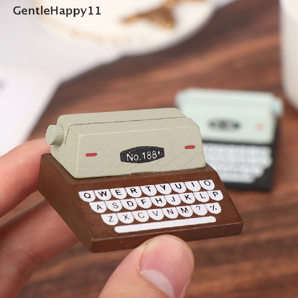 Gentlehappy 1Pc 1: 12rumah Boneka Miniatur Mesin Ketik Kasir Typewriter Model Boneka Dekorasi Mainan id