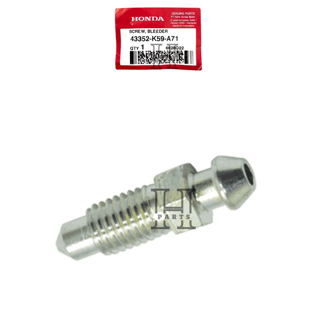 BAUT SETELAN ANGIN PEMBUANGAN MINYAK REM DRAT HALUS SCREW BLEEDER GENIO NEW VARIO 125 150 160 ESP K60R K59J 43352-K59-A71 ASLI ORIGINAL AHM HGP HONDA