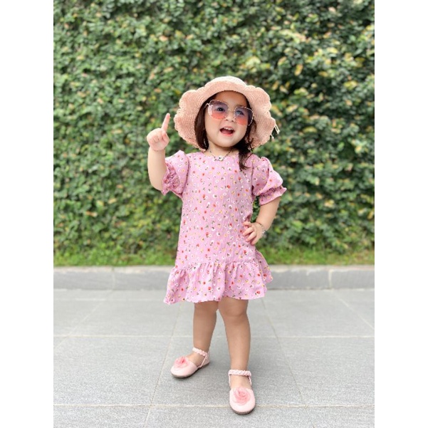 Dress Bayi dan Anak usia 0-5 tahun &quot;Ariella Dress&quot; Material Mango Crinkle