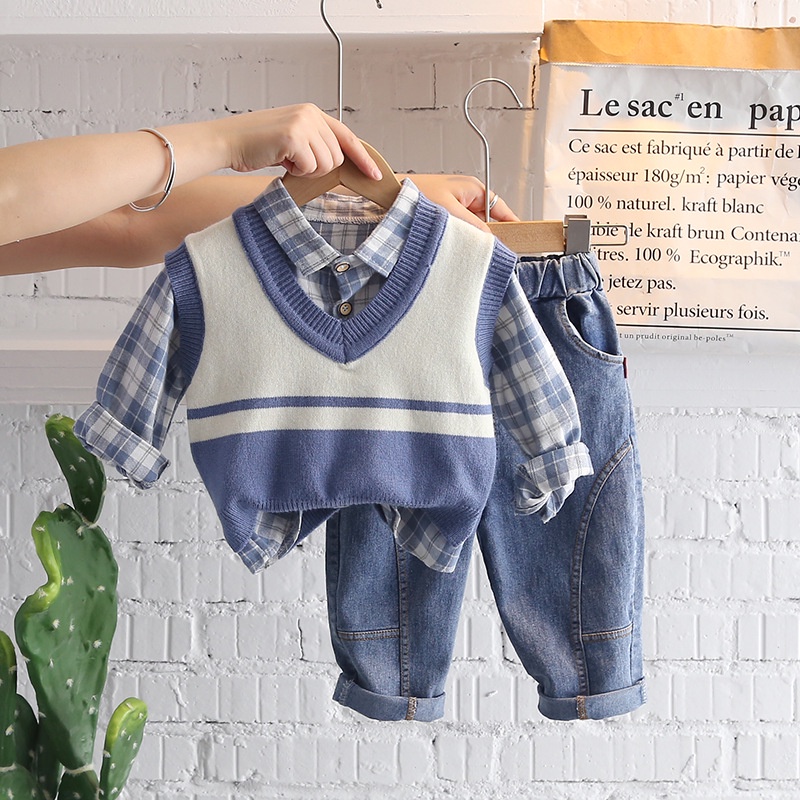 HappyOliver SET ODSSEY EBV Setelan 3in1 Kemeja Bayi anak Laki-laki import Lengan panjang Berkualitas