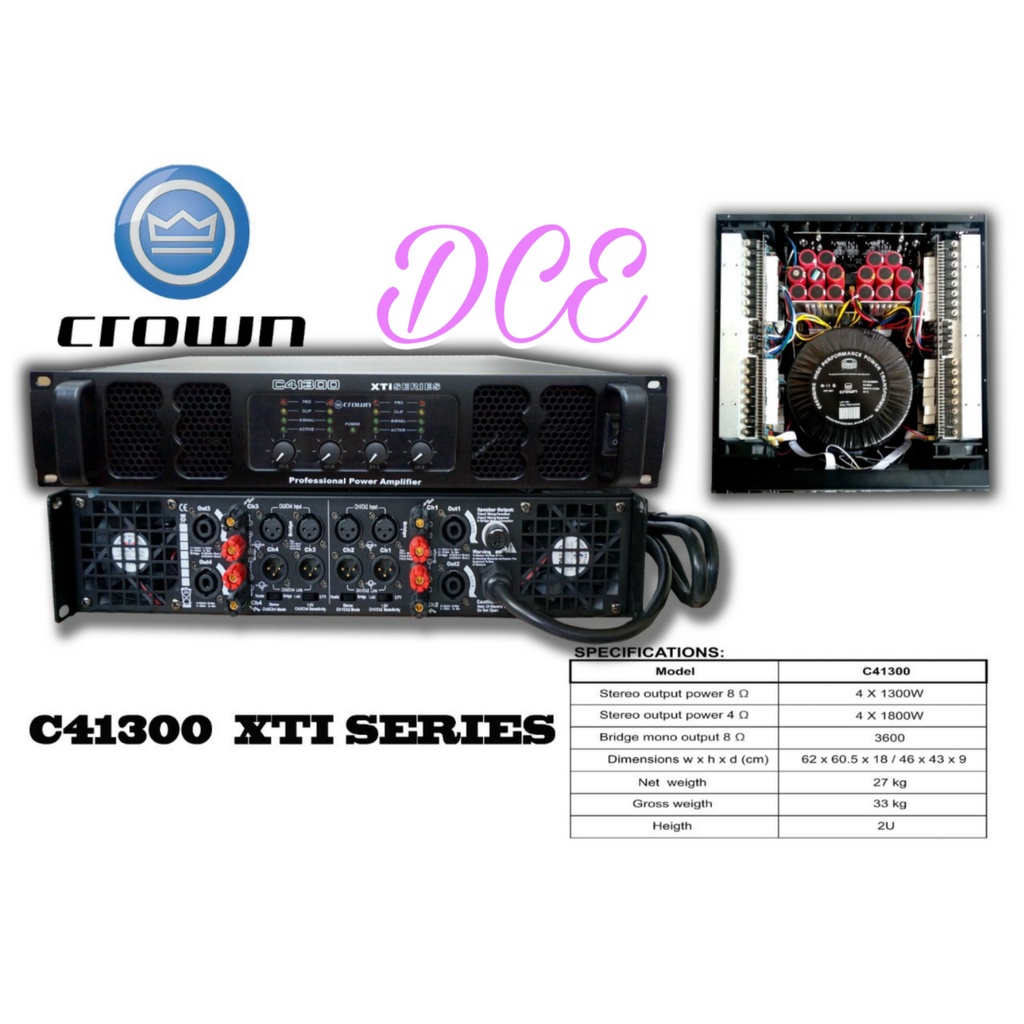 POWER AMPLIFIER CROWN C41300 XTI C41300XTI 4 CHANNEL 1300 WATT