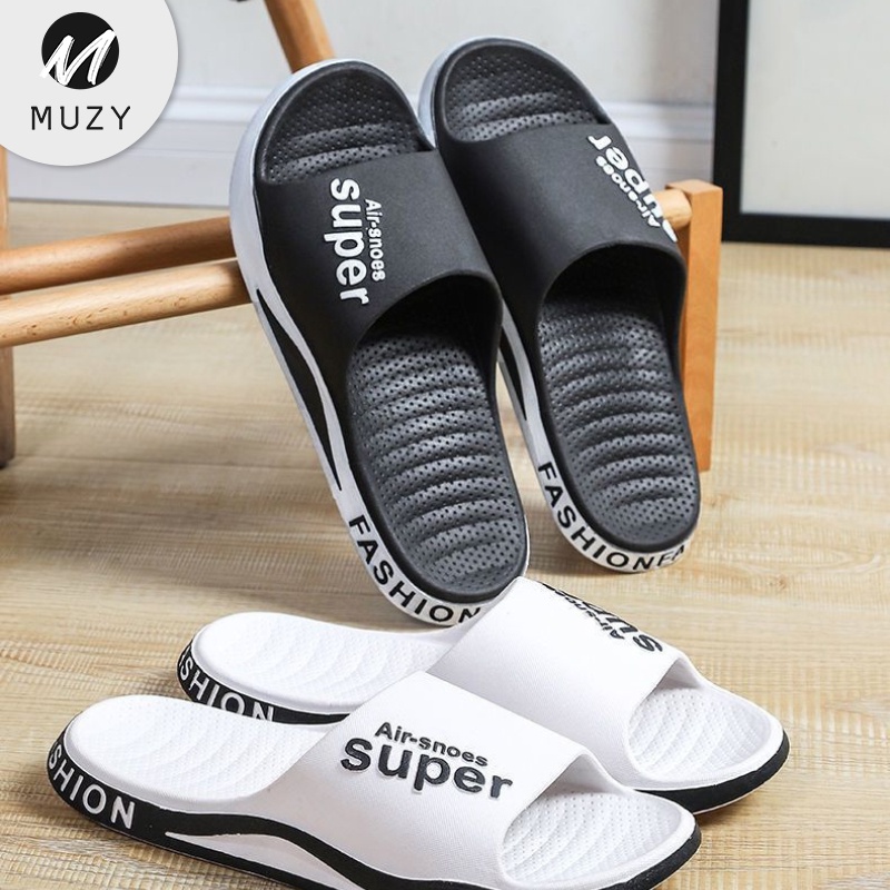 TERMURAH Muzy Sandal Slop pria Wanita Finetic BP Slip On Flip Flop Basic Polos sandal slop korea