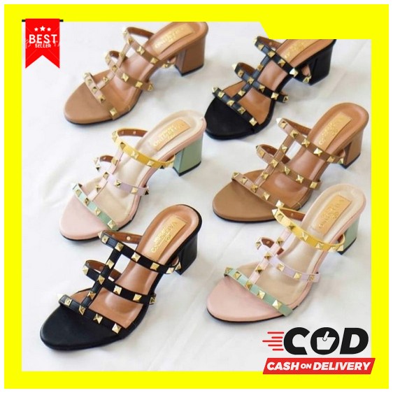 Heels Hills Heel Sepatu Hak Tinggi Hak Tahu Sandal Haihil Ibu2 Kondangan Pesta Murah Import Mewah Te