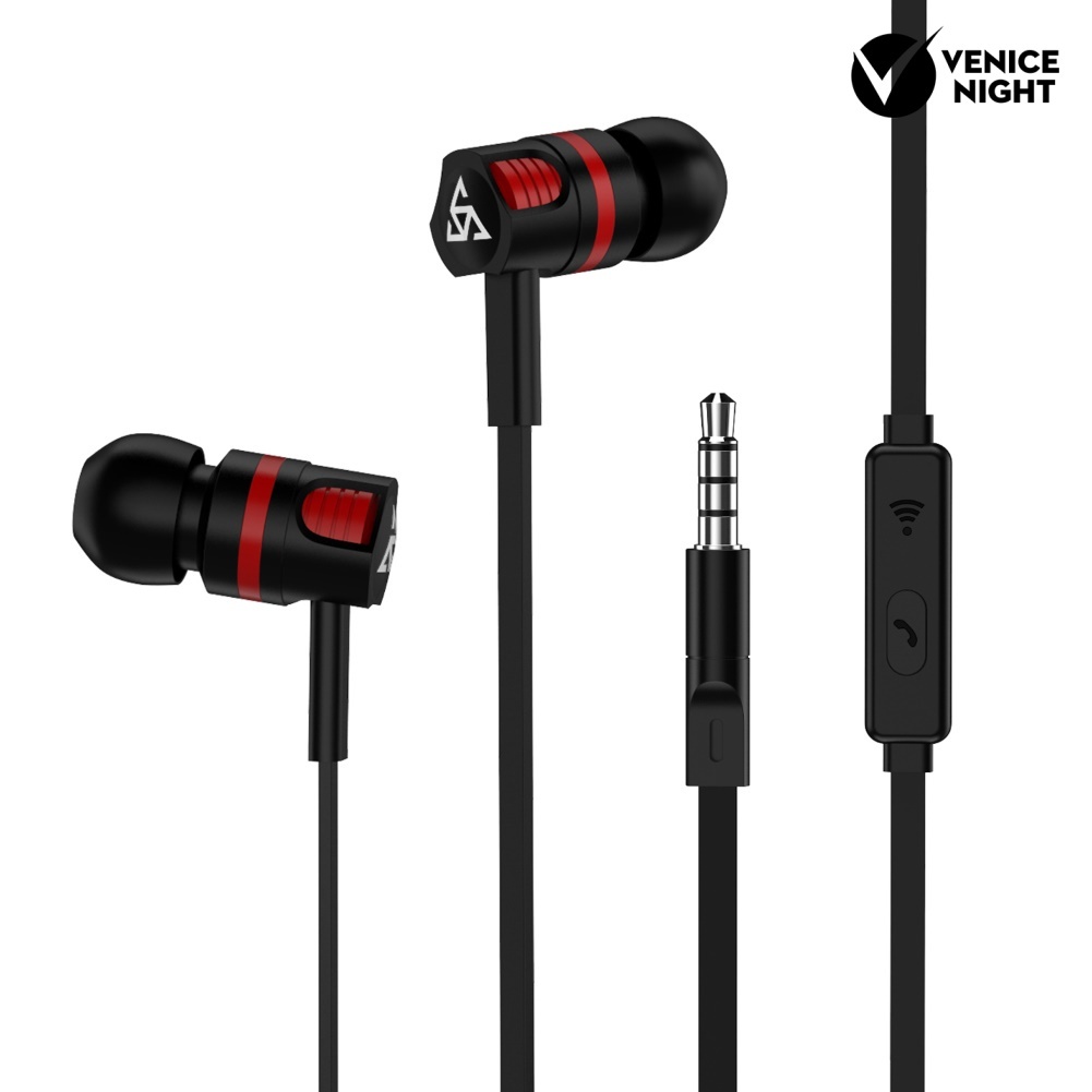 (VNEP) (Berkabel) T2 Stylish 3.5mm In-ear Stereo Earphone Phone Headset dengan Mic Line Control