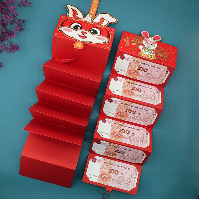 NEW  Angpao Lipat Kelinci 2023 Angpau Susun 10 Lembar Ampau Imlek Ampau Merah Tebal Harga Grosir Termurah