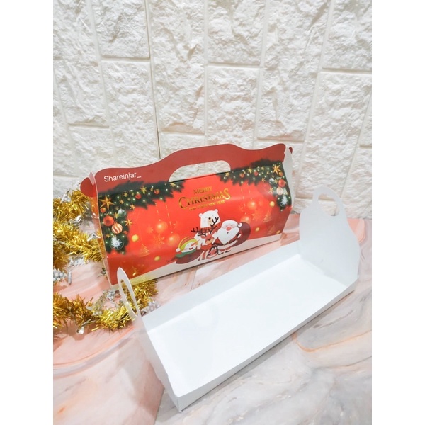 

Box Kotak Merry Christmas Packaging Hampers Kue Gulung Roll Cake Natal #13