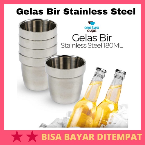 Gelas Bir Stainless Steel 180ML / Gelas Glas Mug Jug Cangkir Minum Beer Bir Soju Wishkey Wishky Vodk