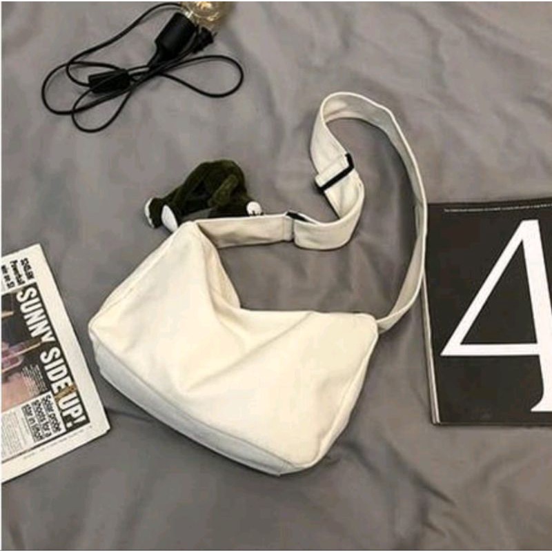 Vivos Slingbag Tas Selempang Bahu Kanvas Wanita Pria