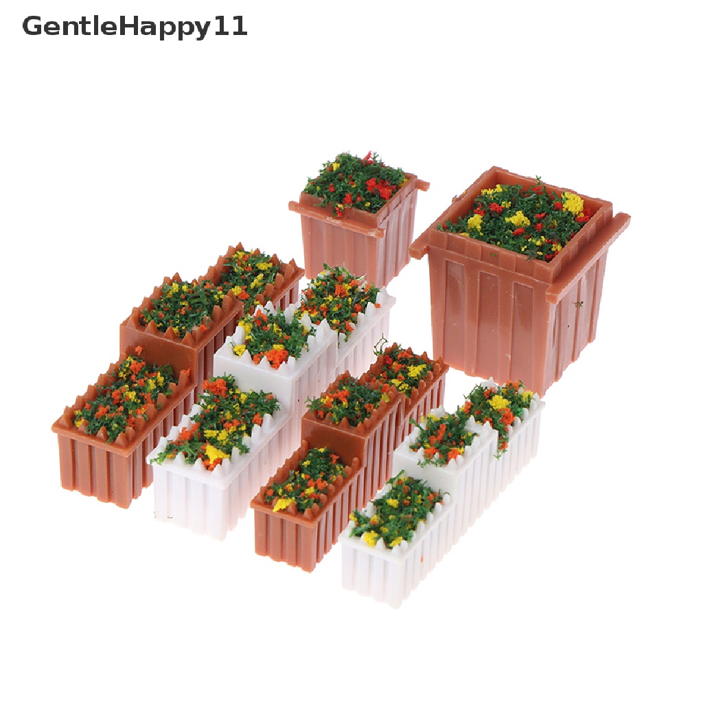 Gentlehappy 1: 12bunga Miniatur Rumah Boneka Bed Model Pot Bunga id