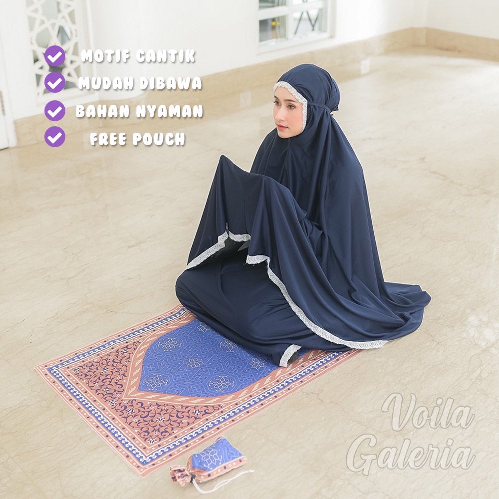 Premium Sajadah Travel Jumbo Free Pouch Souvenir Oleh Oleh Umroh Haji